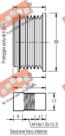 MOVIS AST3212 - Kasnak, alternator, sərbəst dönərli mufta furqanavto.az