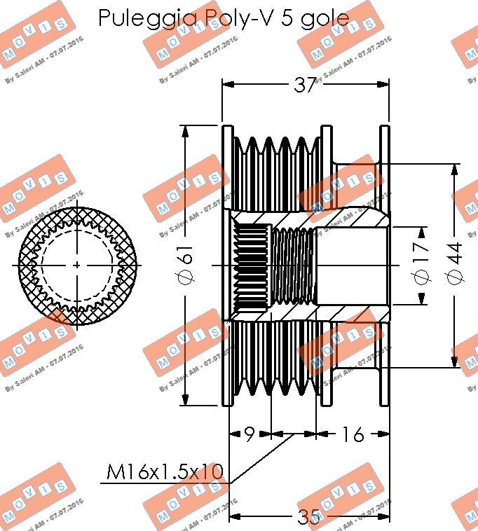 MOVIS AST2062 - Kasnak, alternator, sərbəst dönərli mufta furqanavto.az