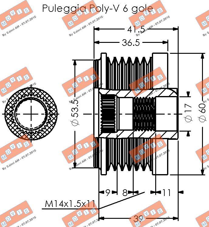 MOVIS AST2073 - Kasnak, alternator, sərbəst dönərli mufta furqanavto.az