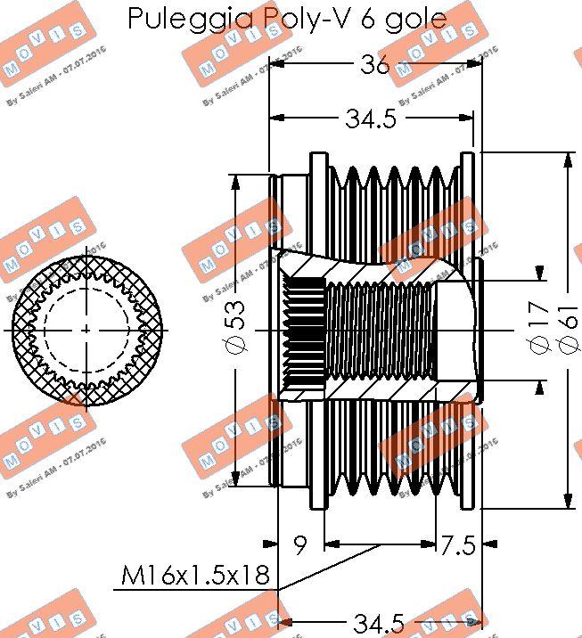 MOVIS AST2072 - Kasnak, alternator, sərbəst dönərli mufta furqanavto.az