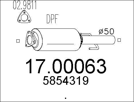 MTS 17.00063 - Tüs / Hissəcik filtri, egzoz sistemi furqanavto.az