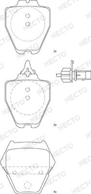 Necto FD7284A - Əyləc altlığı dəsti, əyləc diski furqanavto.az