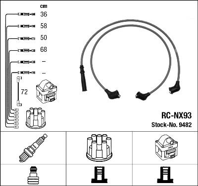 NGK 9482 - Alovlanma kabeli dəsti furqanavto.az