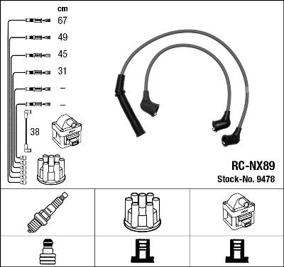 NGK 9478 - Alovlanma kabeli dəsti furqanavto.az