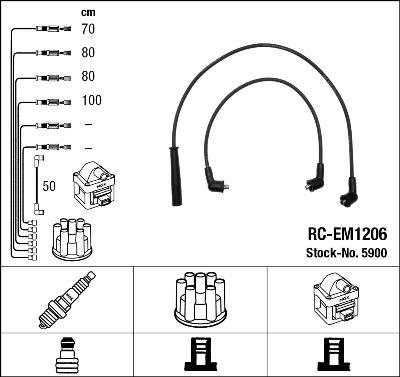 NGK 5900 - Alovlanma kabeli dəsti furqanavto.az