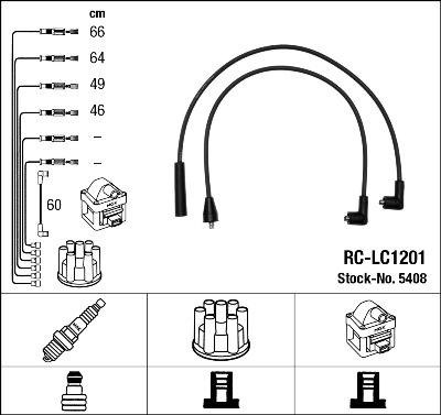 NGK 5408 - Alovlanma kabeli dəsti furqanavto.az