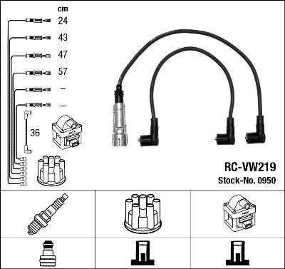 NGK 0950 - Alovlanma kabeli dəsti furqanavto.az