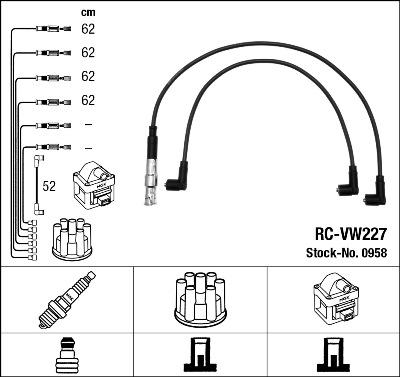 NGK 0958 - Alovlanma kabeli dəsti furqanavto.az