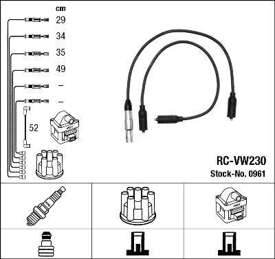 NGK 0961 - Alovlanma kabeli dəsti furqanavto.az
