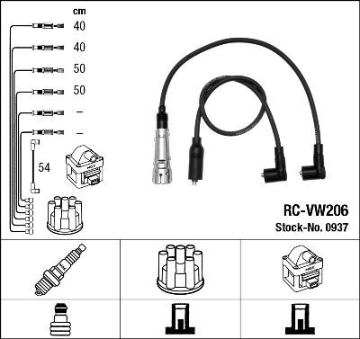 NGK 0937 - Alovlanma kabeli dəsti furqanavto.az