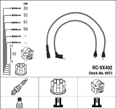 NGK 0973 - Alovlanma kabeli dəsti furqanavto.az