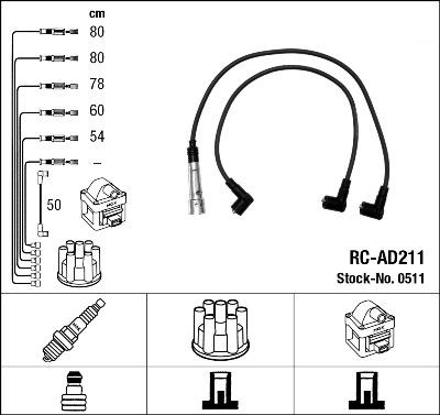 NGK 0511 - Alovlanma kabeli dəsti furqanavto.az