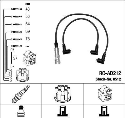 NGK 0512 - Alovlanma kabeli dəsti furqanavto.az
