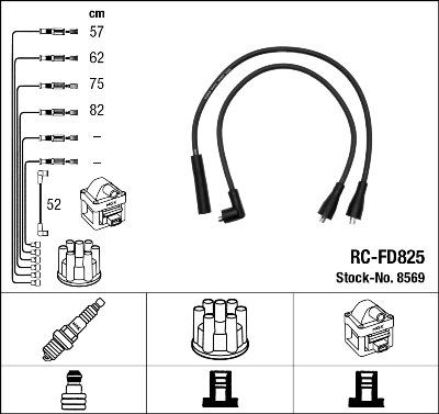 NGK 8569 - Alovlanma kabeli dəsti furqanavto.az