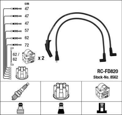 NGK 8562 - Alovlanma kabeli dəsti furqanavto.az