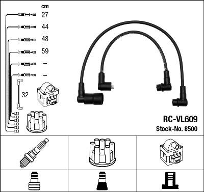 NGK 8500 - Alovlanma kabeli dəsti furqanavto.az