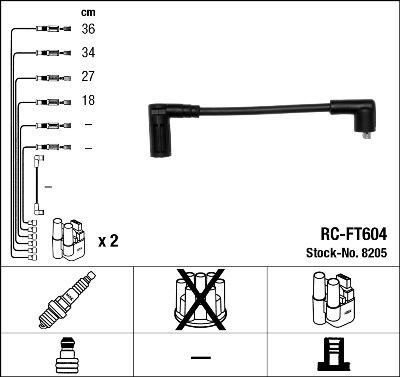 NGK 8205 - Alovlanma kabeli dəsti furqanavto.az