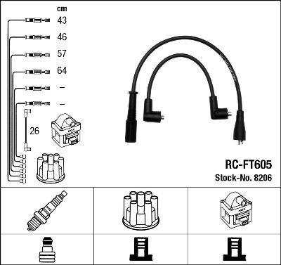NGK 8206 - Alovlanma kabeli dəsti furqanavto.az