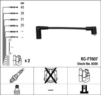 NGK 8208 - Alovlanma kabeli dəsti furqanavto.az