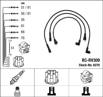 NGK 8279 - Alovlanma kabeli dəsti furqanavto.az