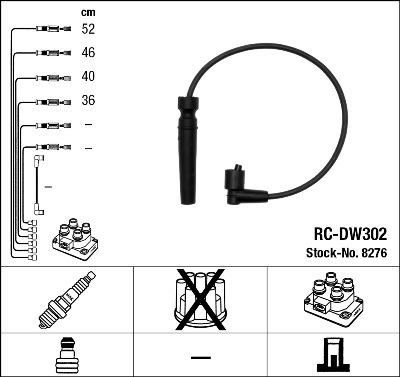 NGK 8276 - Alovlanma kabeli dəsti furqanavto.az