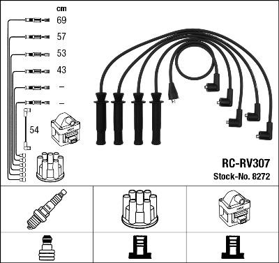 NGK 8272 - Alovlanma kabeli dəsti furqanavto.az