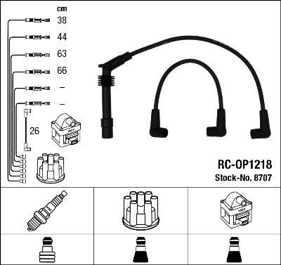 NGK 8707 - Alovlanma kabeli dəsti furqanavto.az
