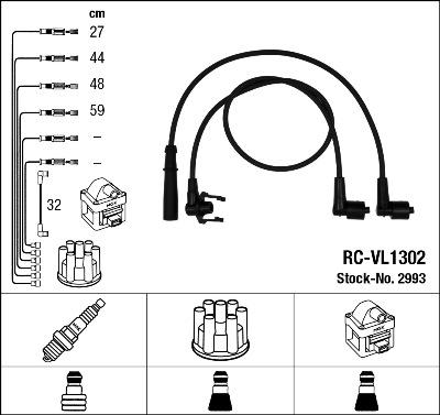 NGK 2993 - Alovlanma kabeli dəsti furqanavto.az