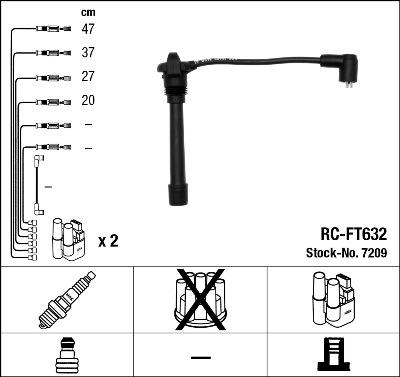 NGK 7209 - Alovlanma kabeli dəsti furqanavto.az