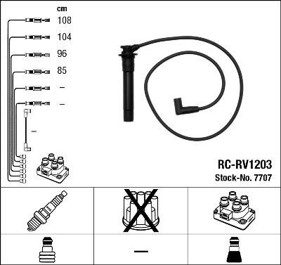 NGK 7707 - Alovlanma kabeli dəsti furqanavto.az