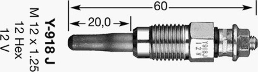 NGK Y-918R - Glow Plug, köməkçi qızdırıcı furqanavto.az