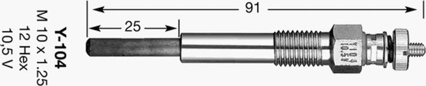 NGK Y-104 - İşıqlandırma şamı furqanavto.az