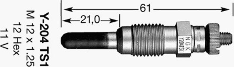 NGK Y-204TS1 - İşıqlandırma şamı www.furqanavto.az