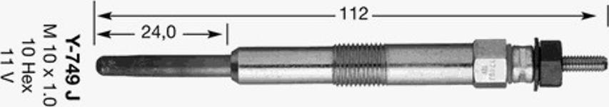 NGK Y 749 J - İşıqlandırma şamı www.furqanavto.az