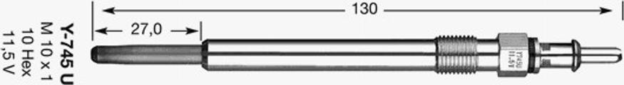 NGK Y-745U - İşıqlandırma şamı furqanavto.az