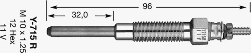 NGK Y-715 R - İşıqlandırma şamı www.furqanavto.az