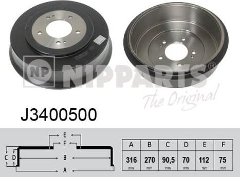 Nipparts J3400500 - Əyləc barabanı furqanavto.az