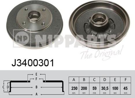 Nipparts J3400301 - Əyləc barabanı furqanavto.az