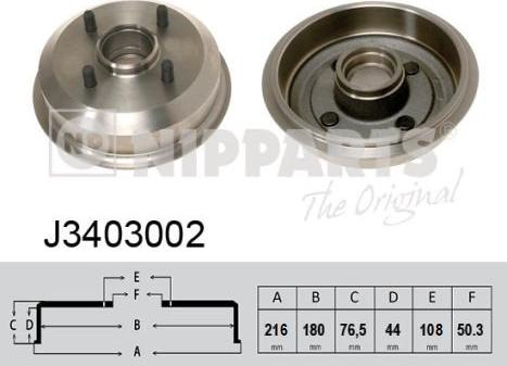 Nipparts J3403002 - Əyləc barabanı furqanavto.az