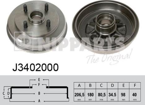 Nipparts J3402000 - Əyləc barabanı furqanavto.az