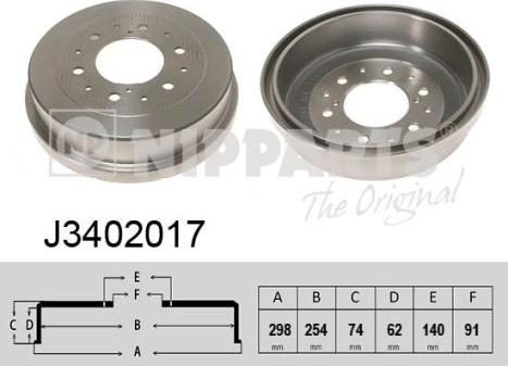 Nipparts J3402017 - Əyləc barabanı furqanavto.az