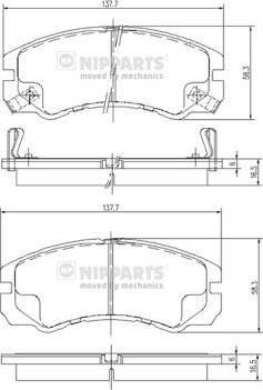 Nipparts J3609009 - Əyləc altlığı dəsti, əyləc diski furqanavto.az