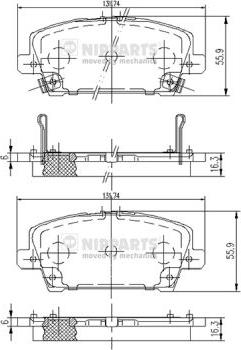 Nipparts J3604065 - Əyləc altlığı dəsti, əyləc diski furqanavto.az