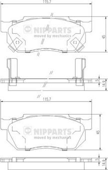 Nipparts J3604019 - Əyləc altlığı dəsti, əyləc diski furqanavto.az