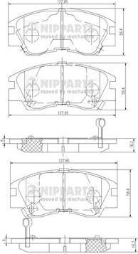 Nipparts J3605027 - Əyləc altlığı dəsti, əyləc diski furqanavto.az