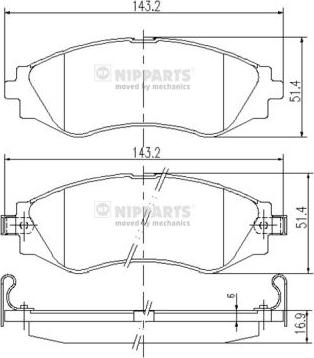 Nipparts J3600902 - Əyləc altlığı dəsti, əyləc diski furqanavto.az