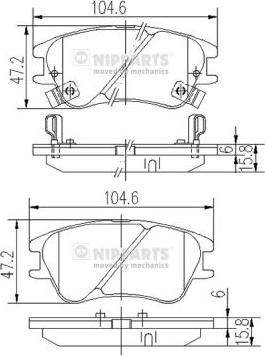 Nipparts J3600540 - Əyləc altlığı dəsti, əyləc diski furqanavto.az