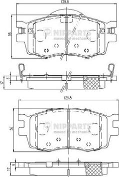 Nipparts J3600542 - Əyləc altlığı dəsti, əyləc diski furqanavto.az