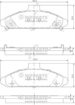 Nipparts J3600503 - Əyləc altlığı dəsti, əyləc diski furqanavto.az