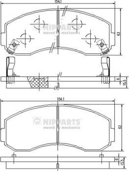 Nipparts J3600101 - Əyləc altlığı dəsti, əyləc diski furqanavto.az